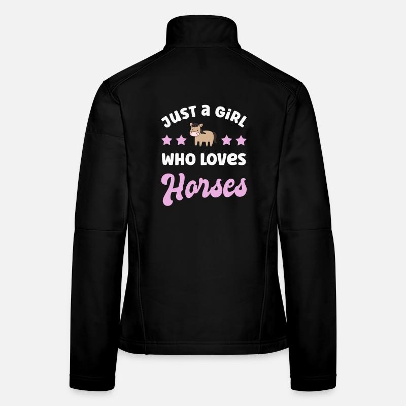 Cheval chevaux Veste en tissu softshell Femme
