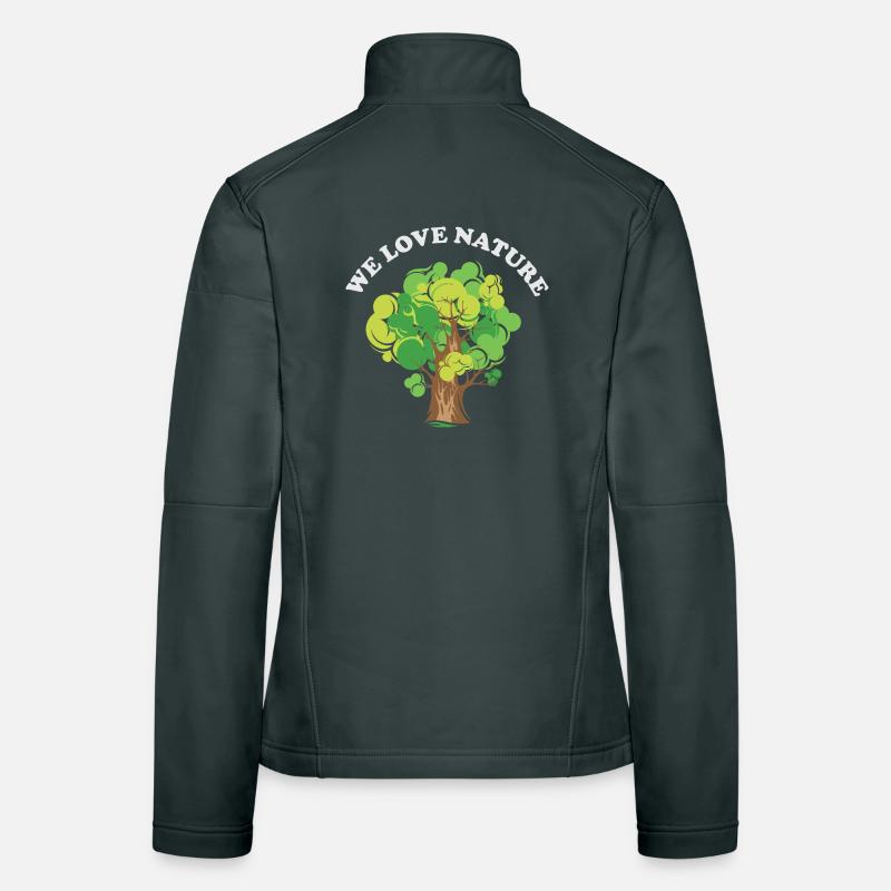 Forest Tree Illustration Nature Love Symbol Logo Women's Softshell Jacket