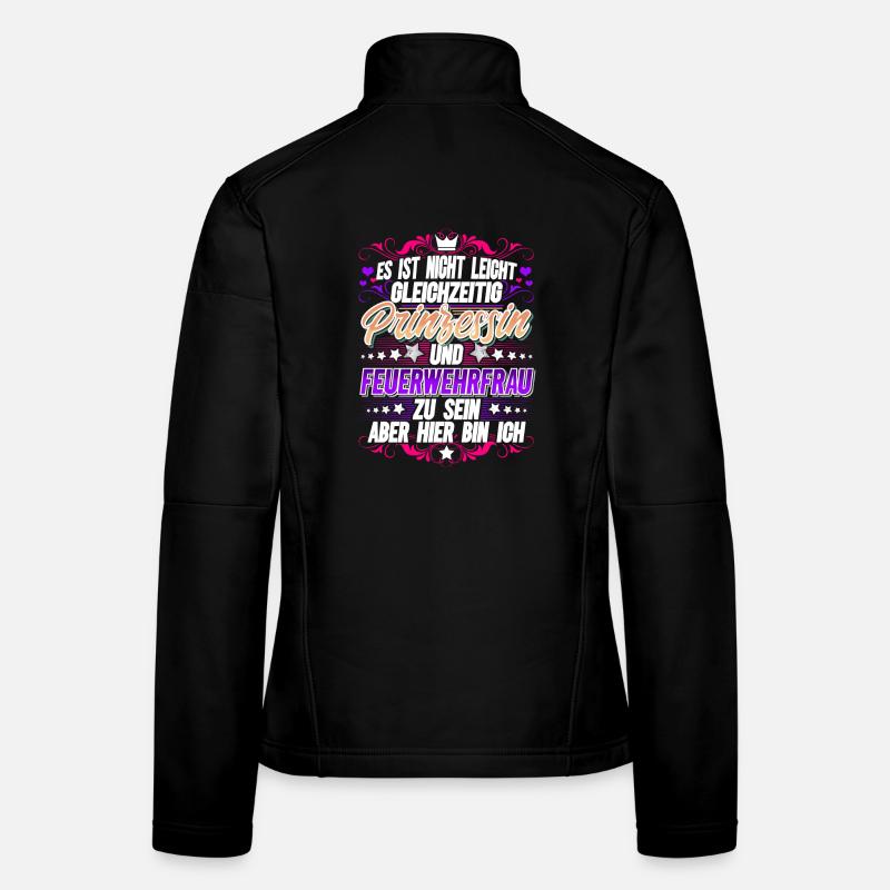 Feuerwehrfrau Feuerwehr - Frauen Softshelljacke - Schwarz