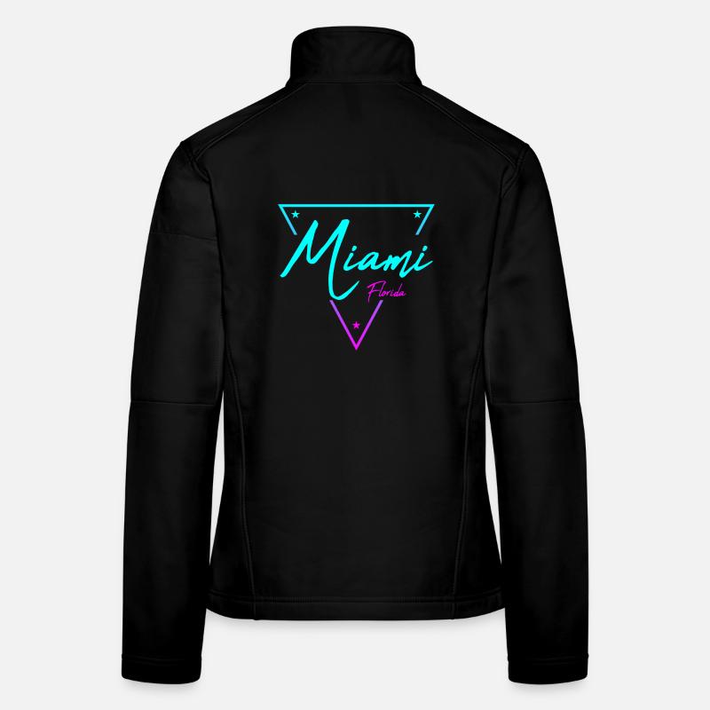 Miami Neon Font Gradient Women's Softshell Jacket