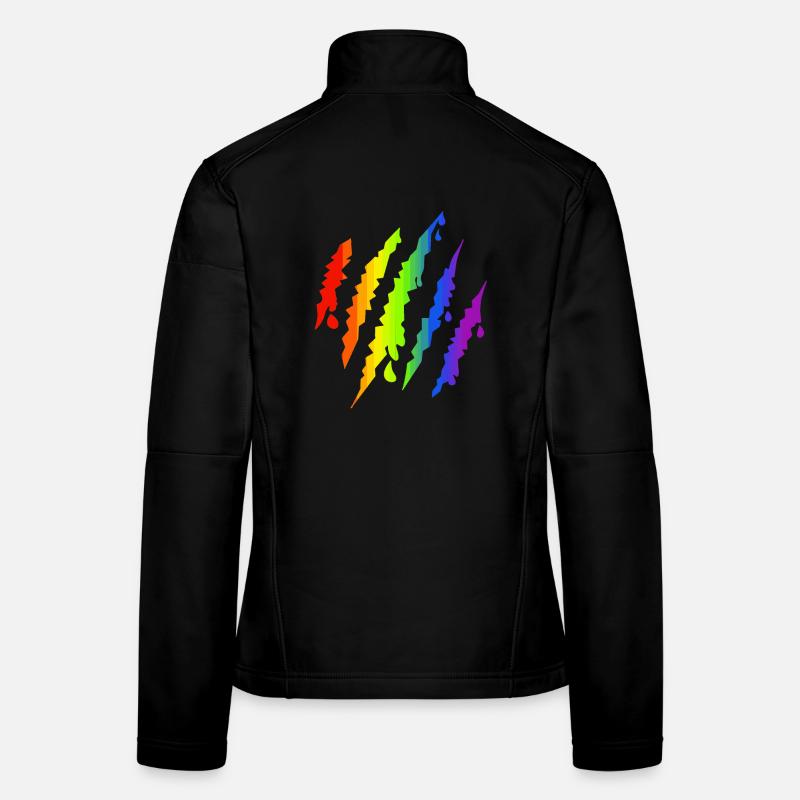 Pride LGBTQ Regenbogen Kratzspur Frauen Softshelljacke