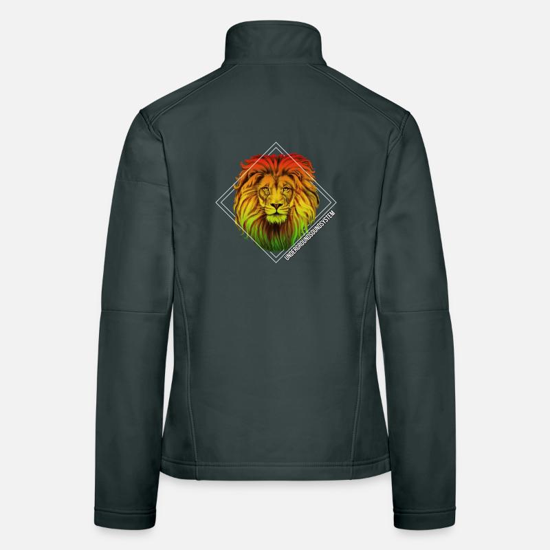 Regenbogenlöwe Diamond Muster Frauen Softshelljacke