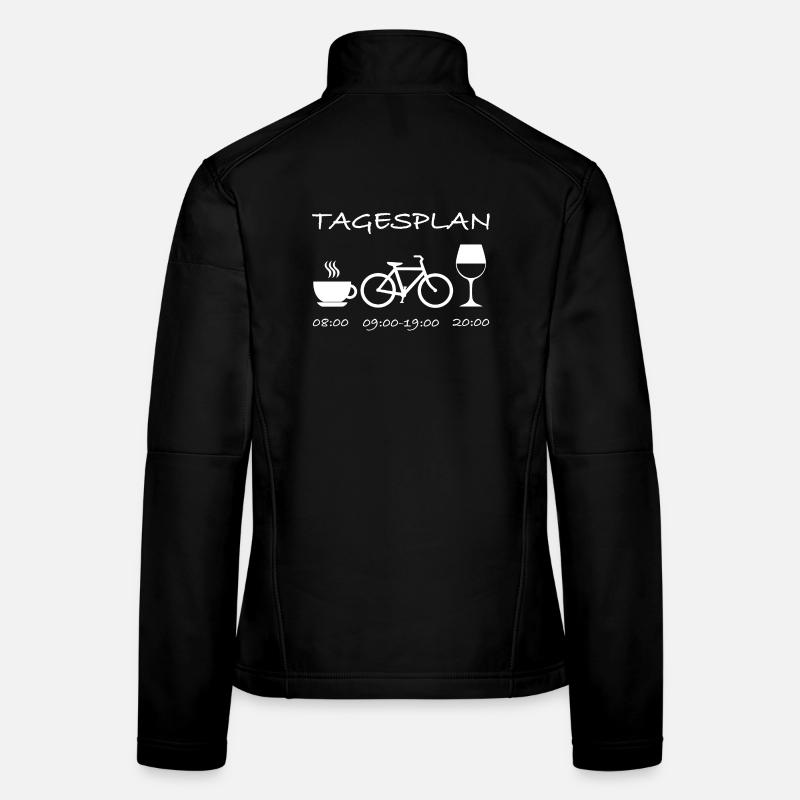 Tagesplan Kaffee Fahrrad Wein Frauen Softshelljacke