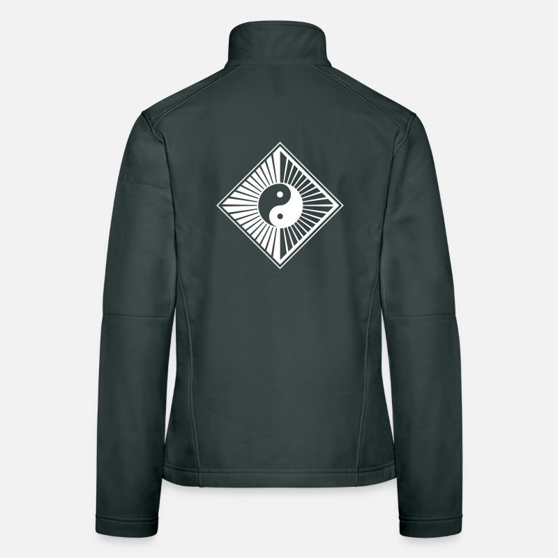 Buddhist Yin Yang Diamond in Modern Style Women's Softshell Jacket