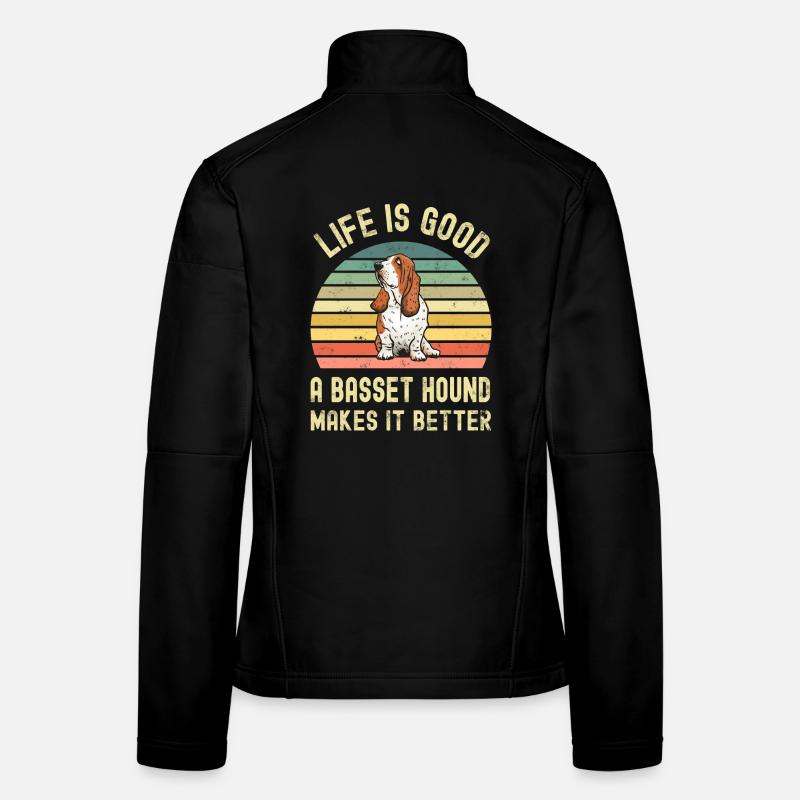 Hund Basset Hound Frauen Softshelljacke