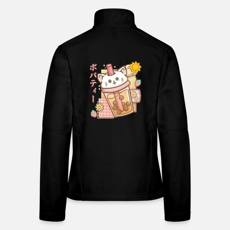 Boba Tea Katze Bubble Tea Anime Kawaii - Frauen Softshelljacke - Schwarz