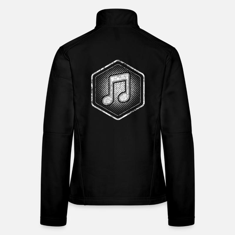 Note de musique Logo Hexagon avec effet cool Veste en tissu softshell Femme