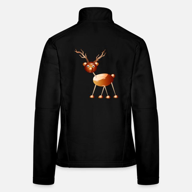 Cerf avec des bois faits de châtaignes et de cure-dents Veste en tissu softshell Femme