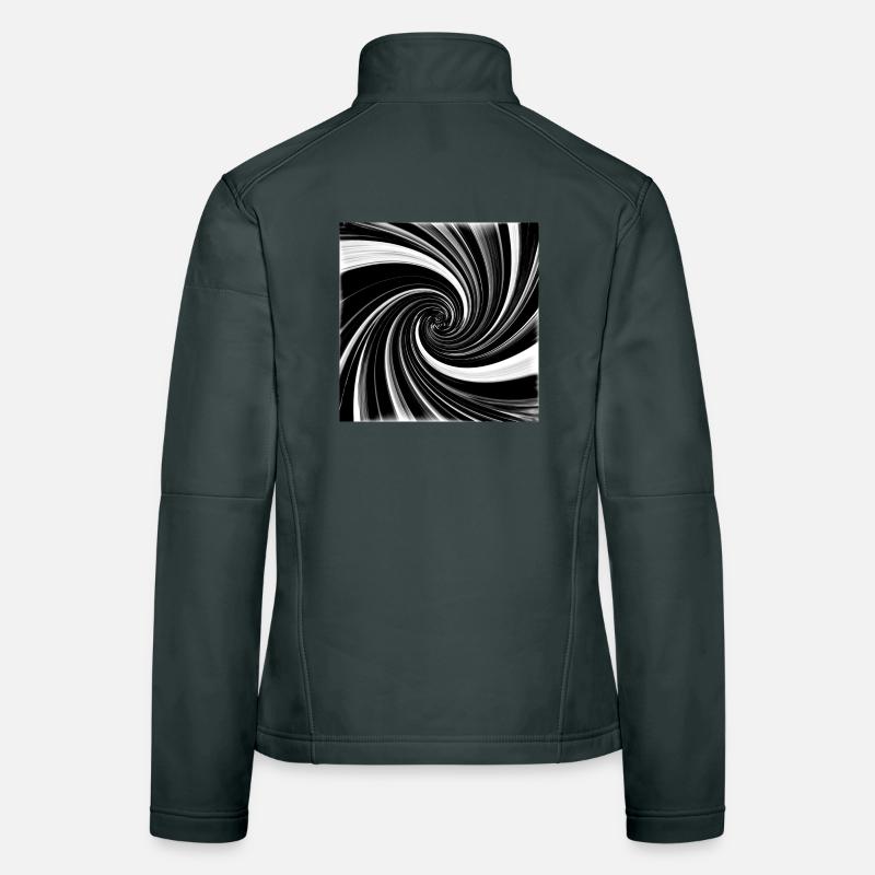 Black and white vortex Women's Softshell Jacket