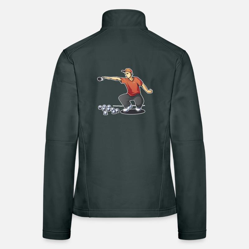 Boule player throws boules ball Boulering Boule Women's Softshell Jacket