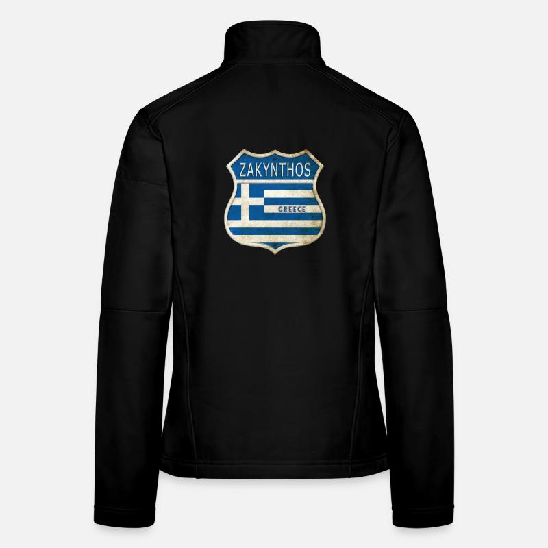 Zakynthos Grèce Armoiries Drapeaux Design Veste en tissu softshell Femme