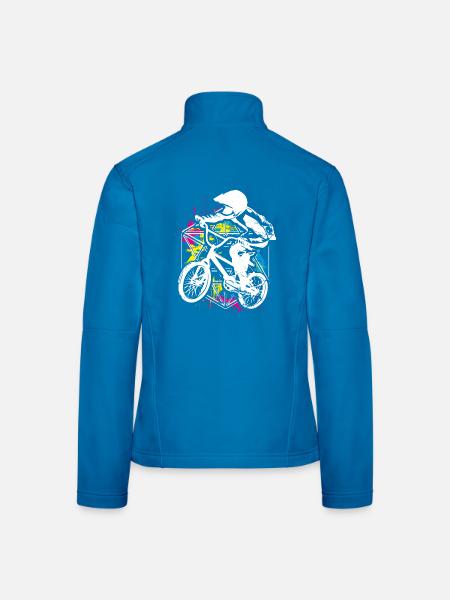Colored Bmx Bike - Colorful Bmx Bike - Colorful - Women's Softshell Jacket - black - Back