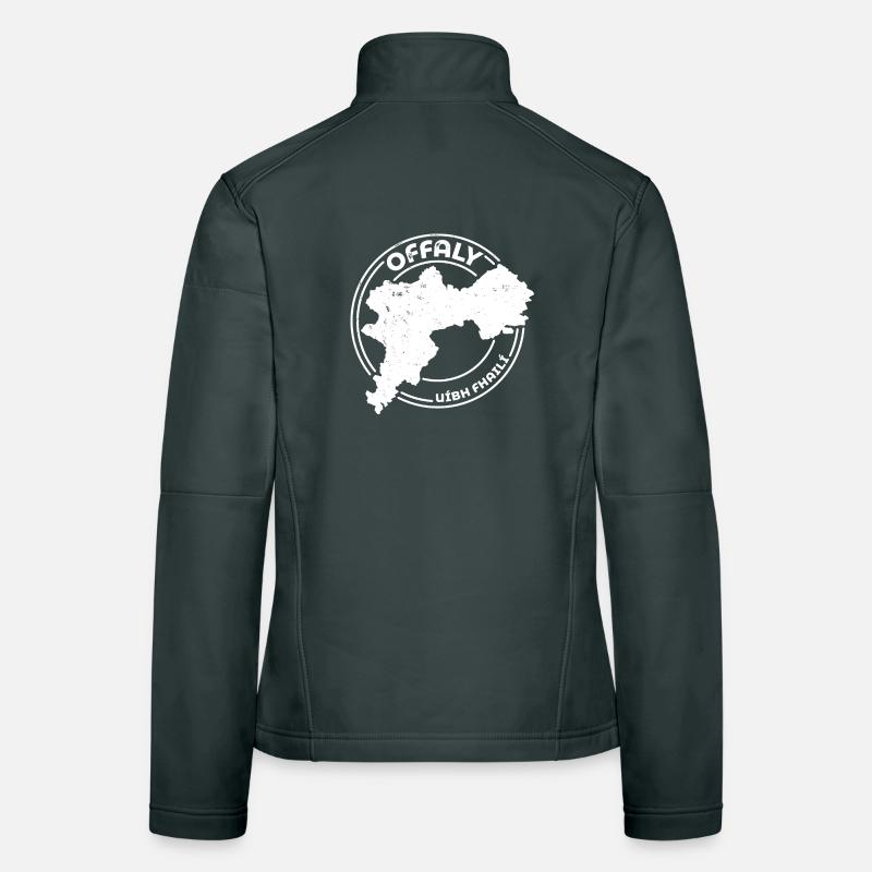 Offaly Irlande Comté | Timbre de contour de carte Veste en tissu softshell Femme