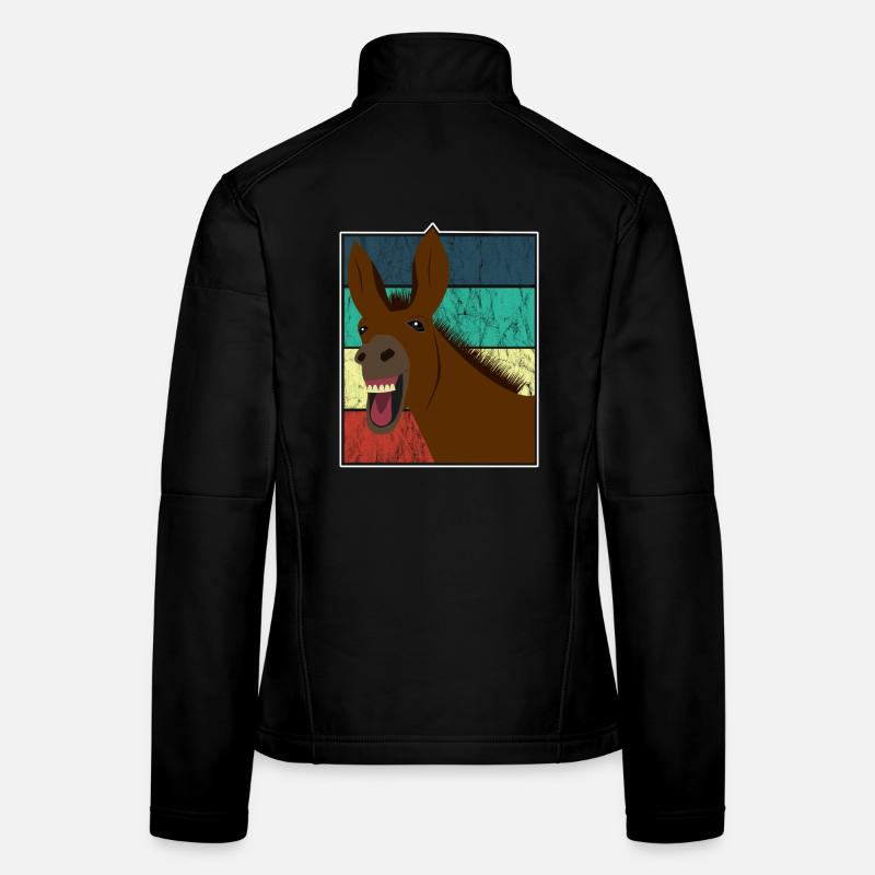 Maultier Muli Esel Pferd Vintage Geschenk - Frauen Softshelljacke - Schwarz