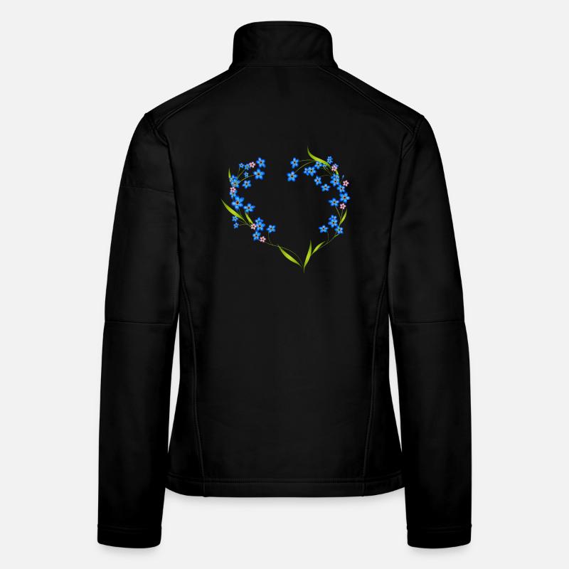 delicate forget-me-not frame in heart shape Women's Softshell Jacket