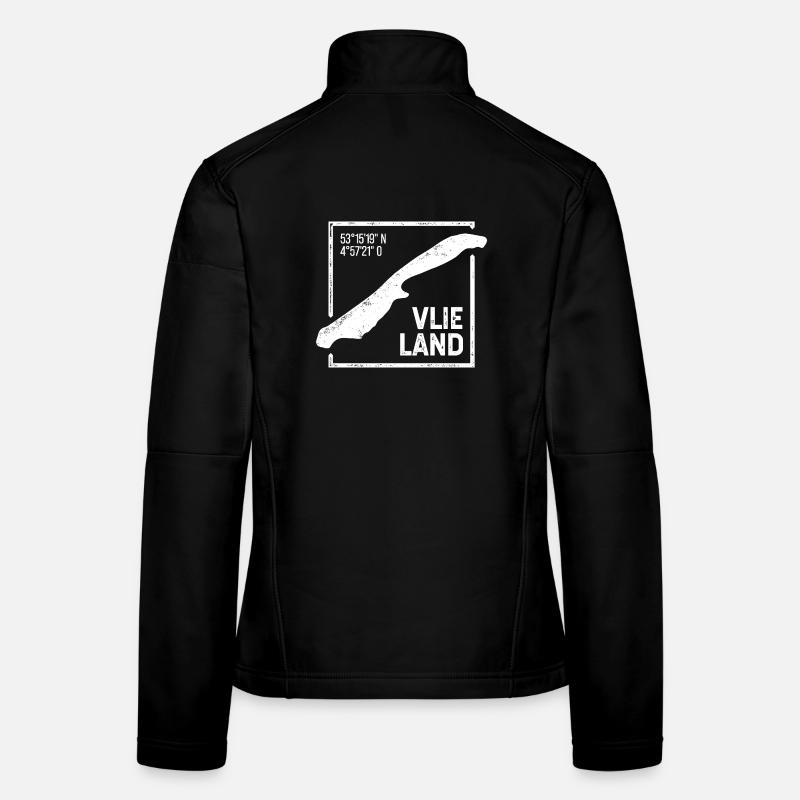 Vlieland | Insel-Silhouette Stempel-Design Frauen Softshelljacke