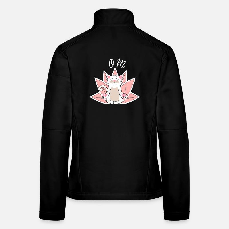 Yoga Chat Méditation Chat Blanc Chat Cadeau Veste en tissu softshell Femme