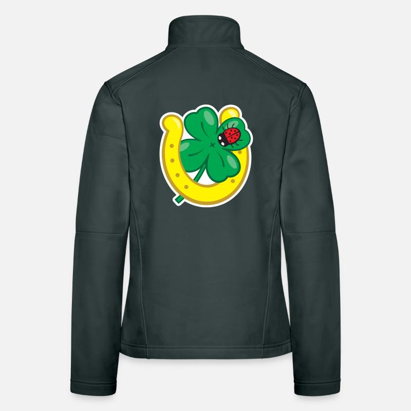 Lucky charm with cloverleaf horseshoe & ladybug Women's Softshell Jacket