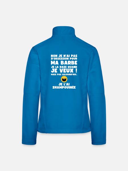 Non je n'ai pas d'Obsession pour ma Barbe - Humour - Veste en tissu softshell Femme - noir - Dos