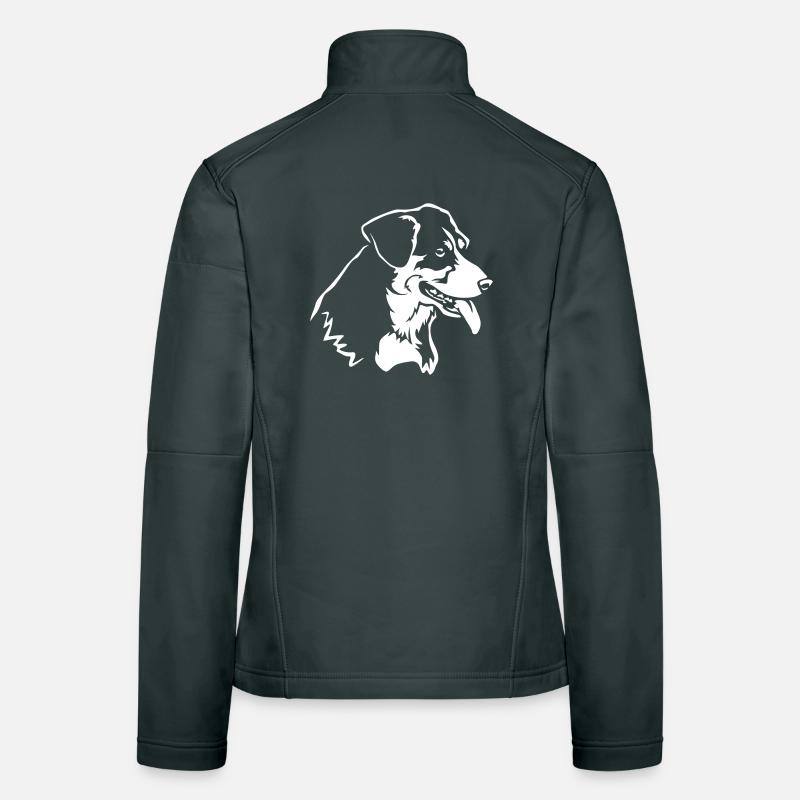 Entlebucher Mountain Dog Head "Black Edition" Women's Softshell Jacket