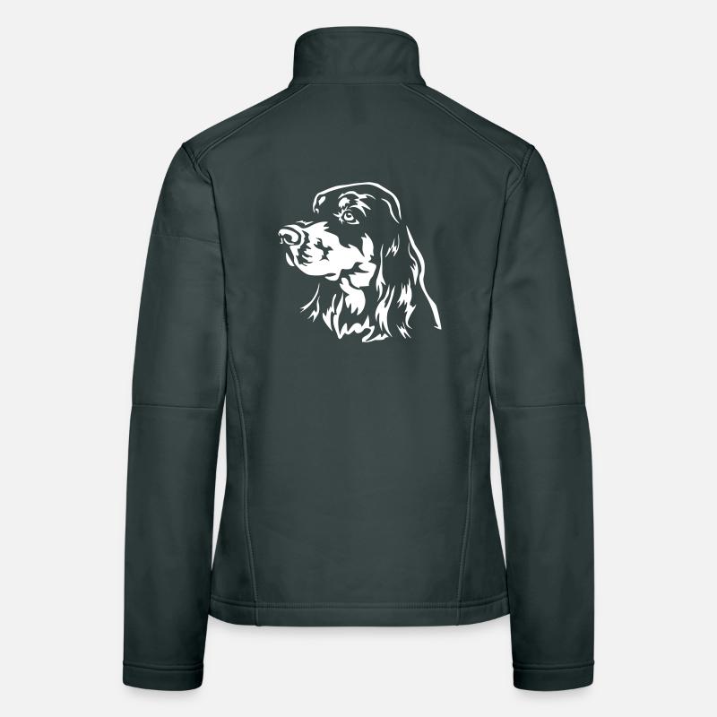 Gordon Setter Kopf "Black Edition" Frauen Softshelljacke
