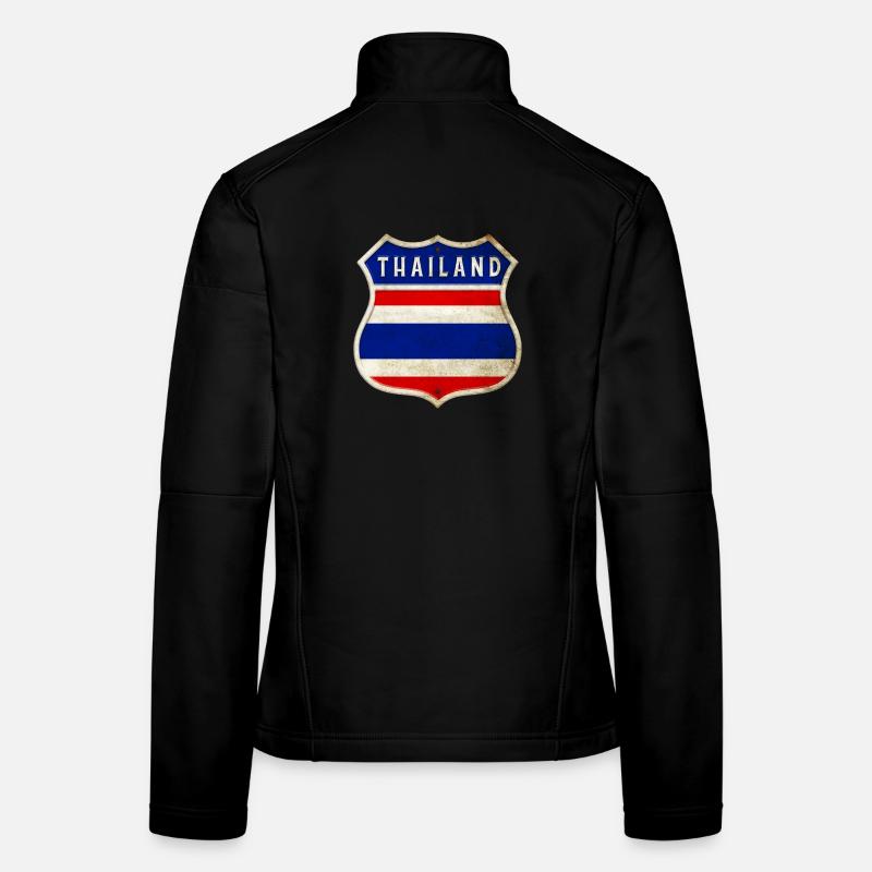 Conception des drapeaux des armoiries de la Thaïlande Veste en tissu softshell Femme