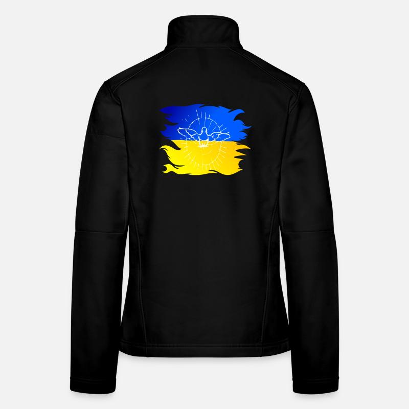 Drapeau de l’Ukraine avec colombe de la paix Veste en tissu softshell Femme