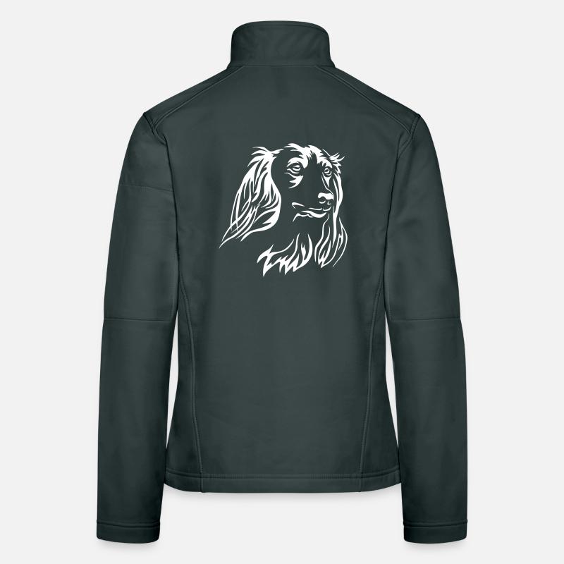Dachshund Head "Black Edition" Women's Softshell Jacket