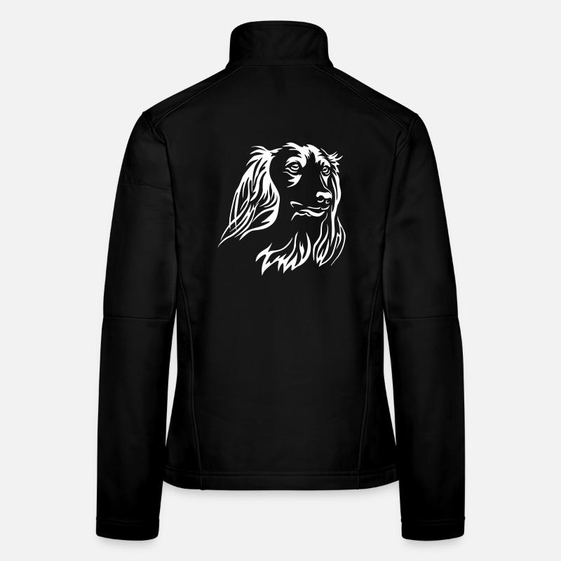 Tête de teckel « Black Edition » Veste en tissu softshell Femme