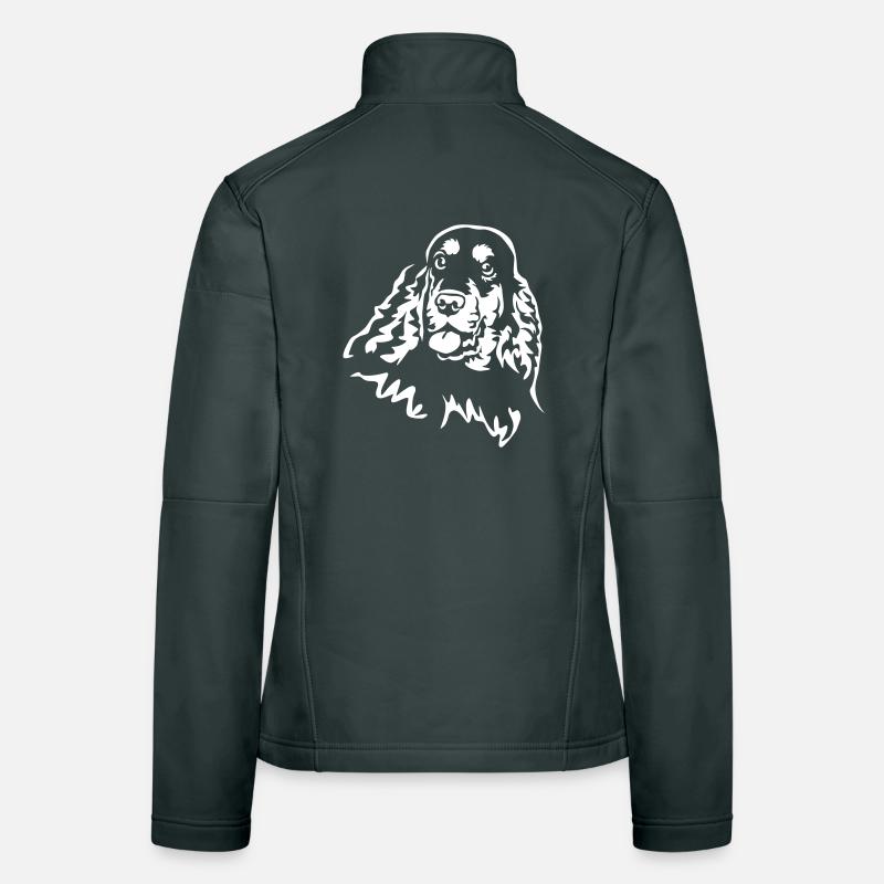 Cocker Spaniel Kopf "Black Edition" Frauen Softshelljacke