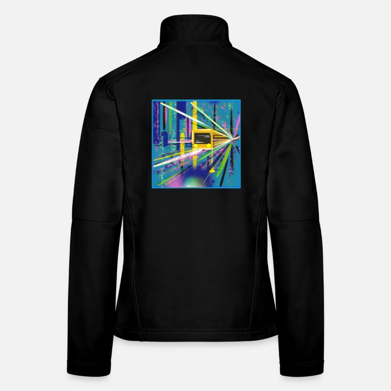 Abstrakte U-Bahn Berlin Graffiti Design Frauen Softshelljacke