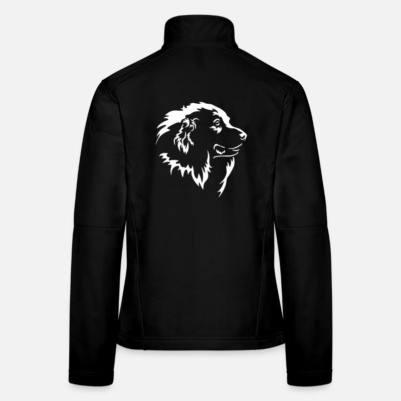 Pyrenean Mountain Dog Head "Black Edition" Women's Softshell Jacket