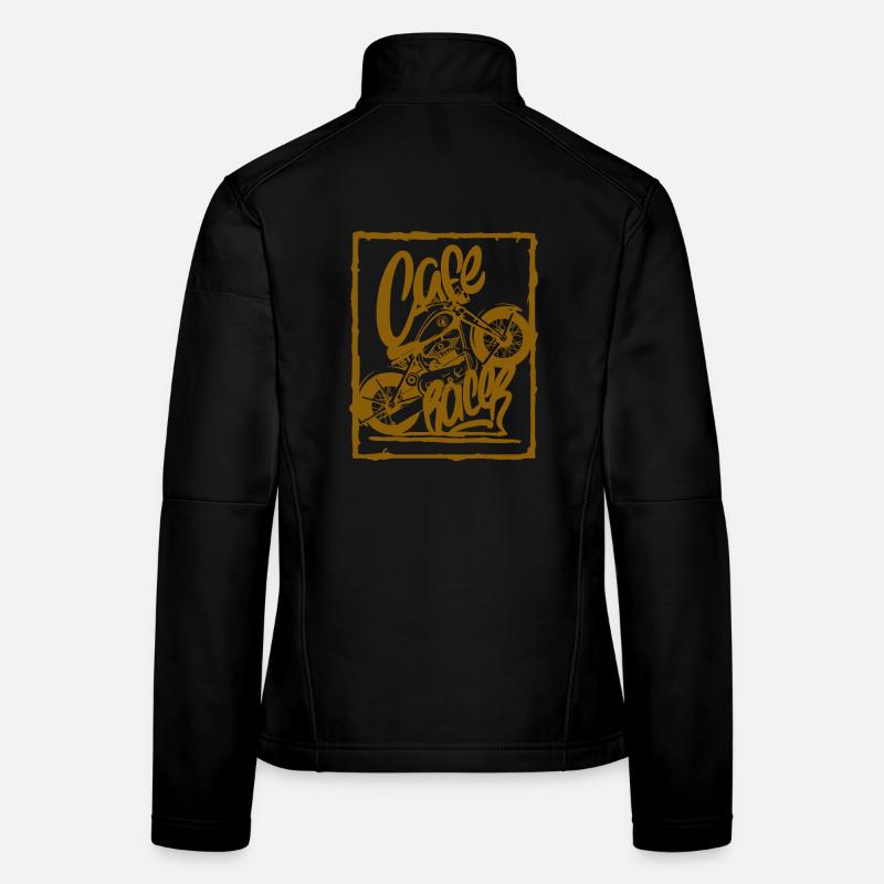 Vintage Motorcycle Sketch - Women's Softshell Jacket - black