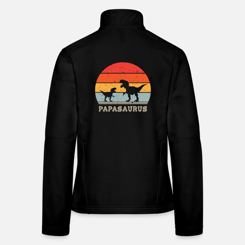 Papasaurus - Großer TRex Kleiner TRex - Vater Kind Frauen Softshelljacke
