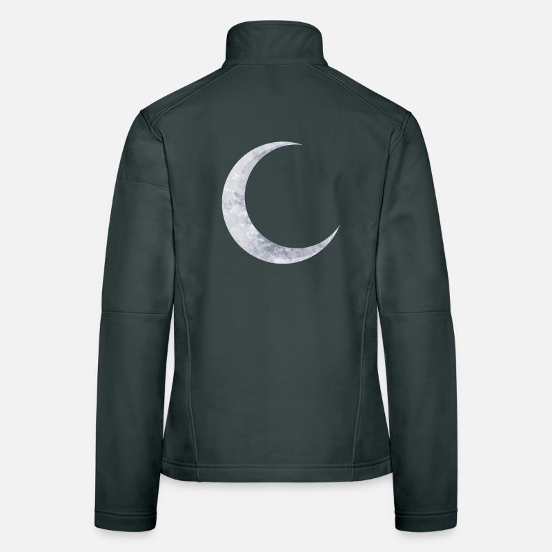 delicate shimmering silver moon Women's Softshell Jacket