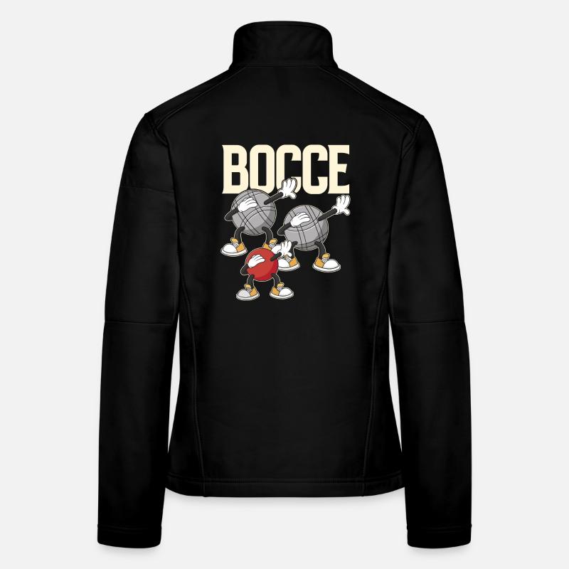 Dabbing Bocce Ball avec Jack Bocci Dab Game Bocce Veste en tissu softshell Femme