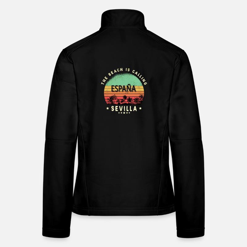 Design de plage Séville Espagne Veste en tissu softshell Femme