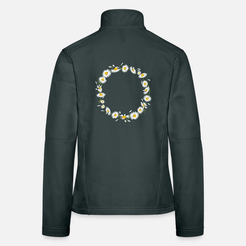 bright chamomile wreath from chamomile flowers Women's Softshell Jacket