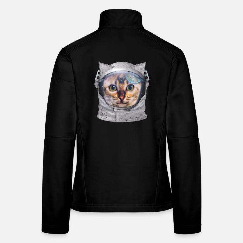 Cat astronaut in space for cat lovers Women's Softshell Jacket