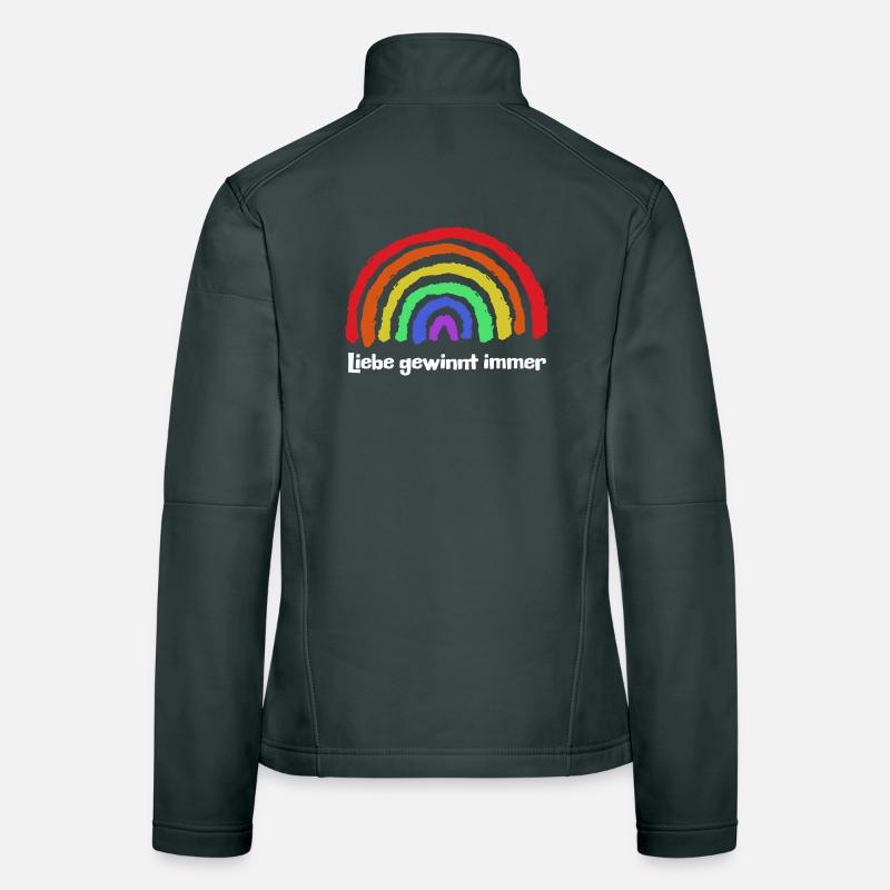 Regenbogen Frieden Freiheit Liebe Statement Frauen Softshelljacke