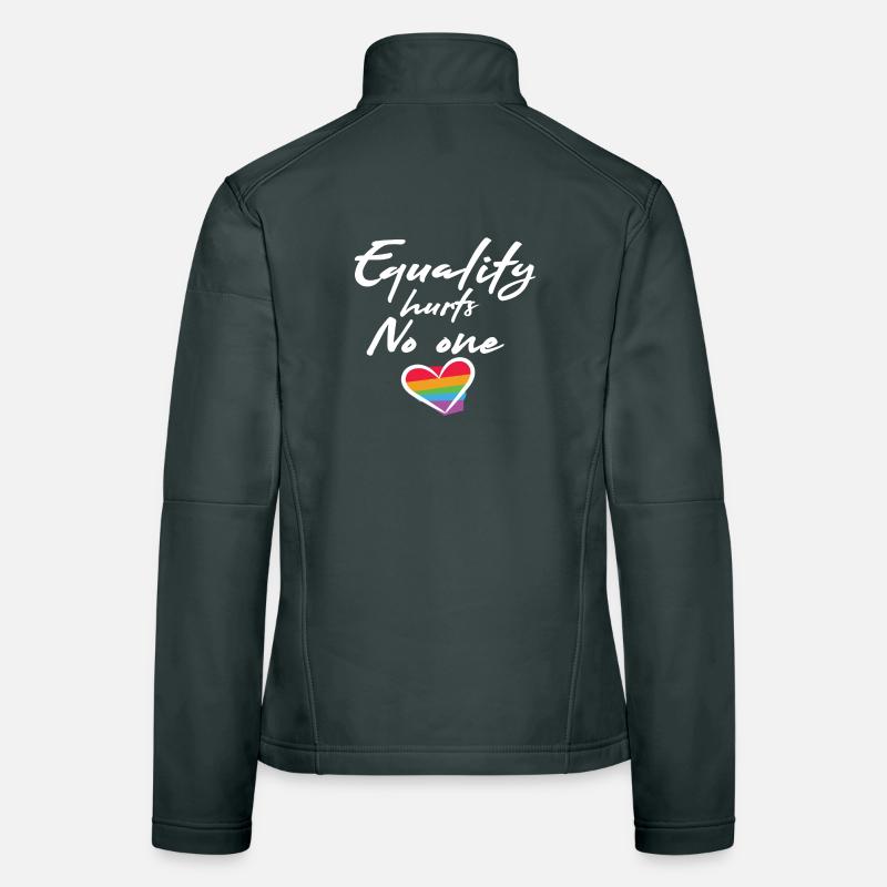 Rainbow Heart Statement Love Peace Women's Softshell Jacket