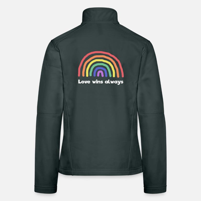 Regenbogen Liebe Statement Frieden Weltfrieden Frauen Softshelljacke