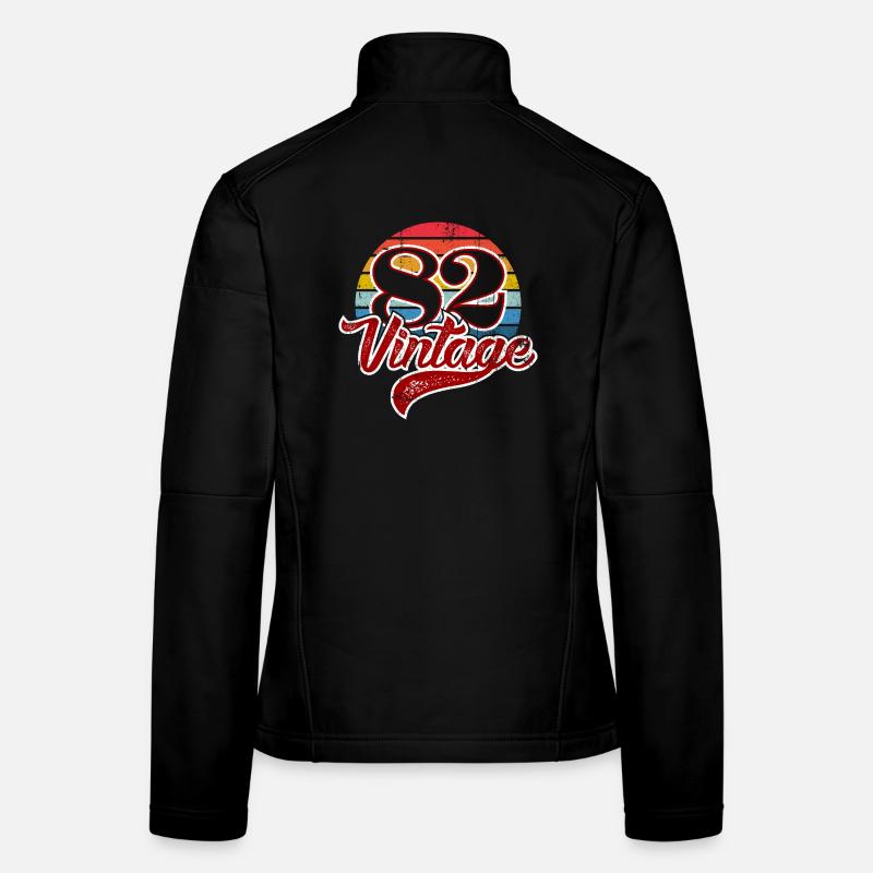 82 Vintage Rainbow Circle Logo Frauen Softshelljacke