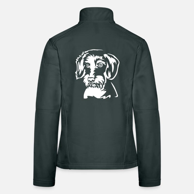 Tête de teckel « BlackEdition » Veste en tissu softshell Femme