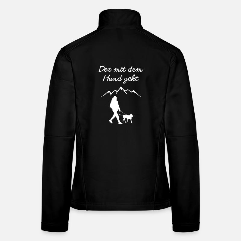 Der mit dem Hund geht - Frauen Softshelljacke - Schwarz