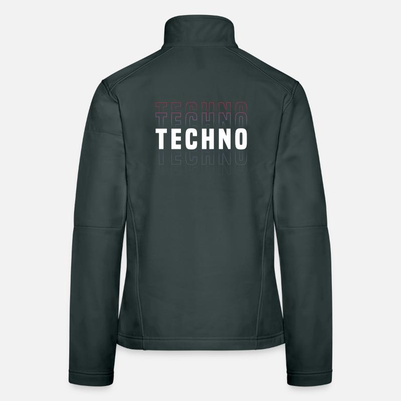 Futuristisches Techno-Design mit Neonfarben Frauen Softshelljacke