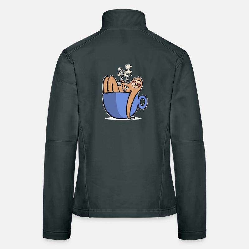 Funny sloth coffee caffeine coffee lover Women's Softshell Jacket