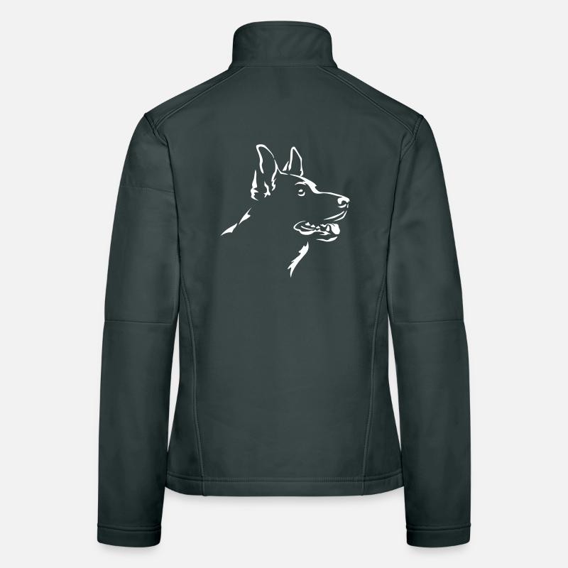 German Shepherd Head "Black Edition" Women's Softshell Jacket