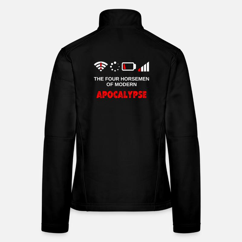 Vier Reiter der Modernen Apokalypse Gaming Nerd Frauen Softshelljacke