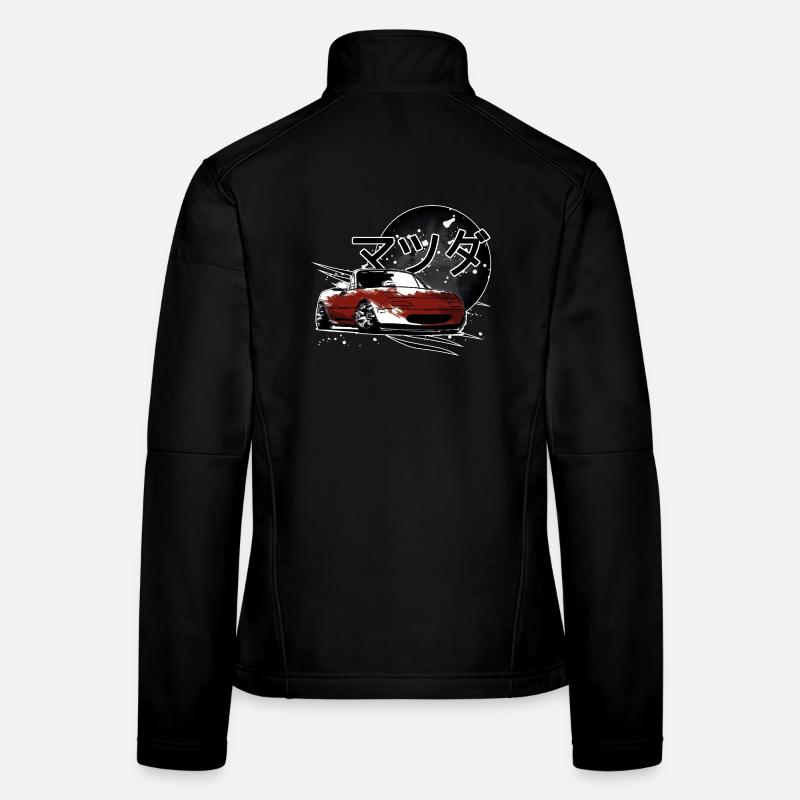 Japanese car Miata Mx5 red - Women's Softshell Jacket - black